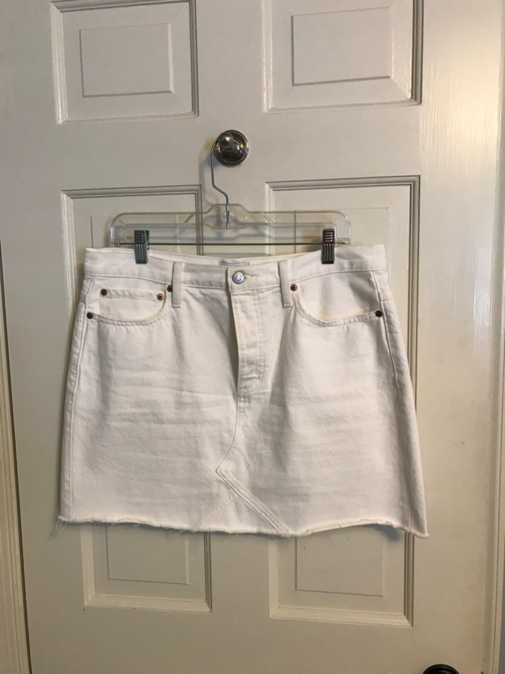 pistola White Denim Mini Skirt